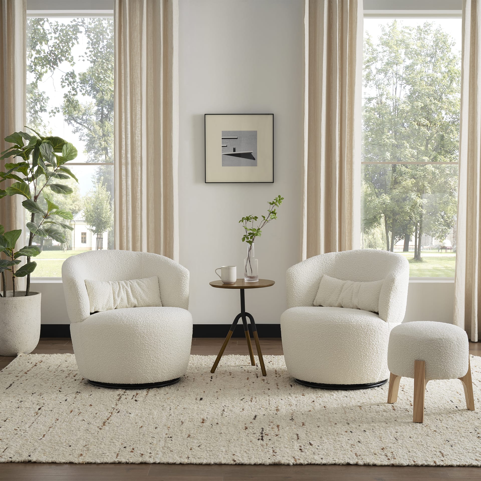 Amber Boucle Swivel Chair thumbnail 8