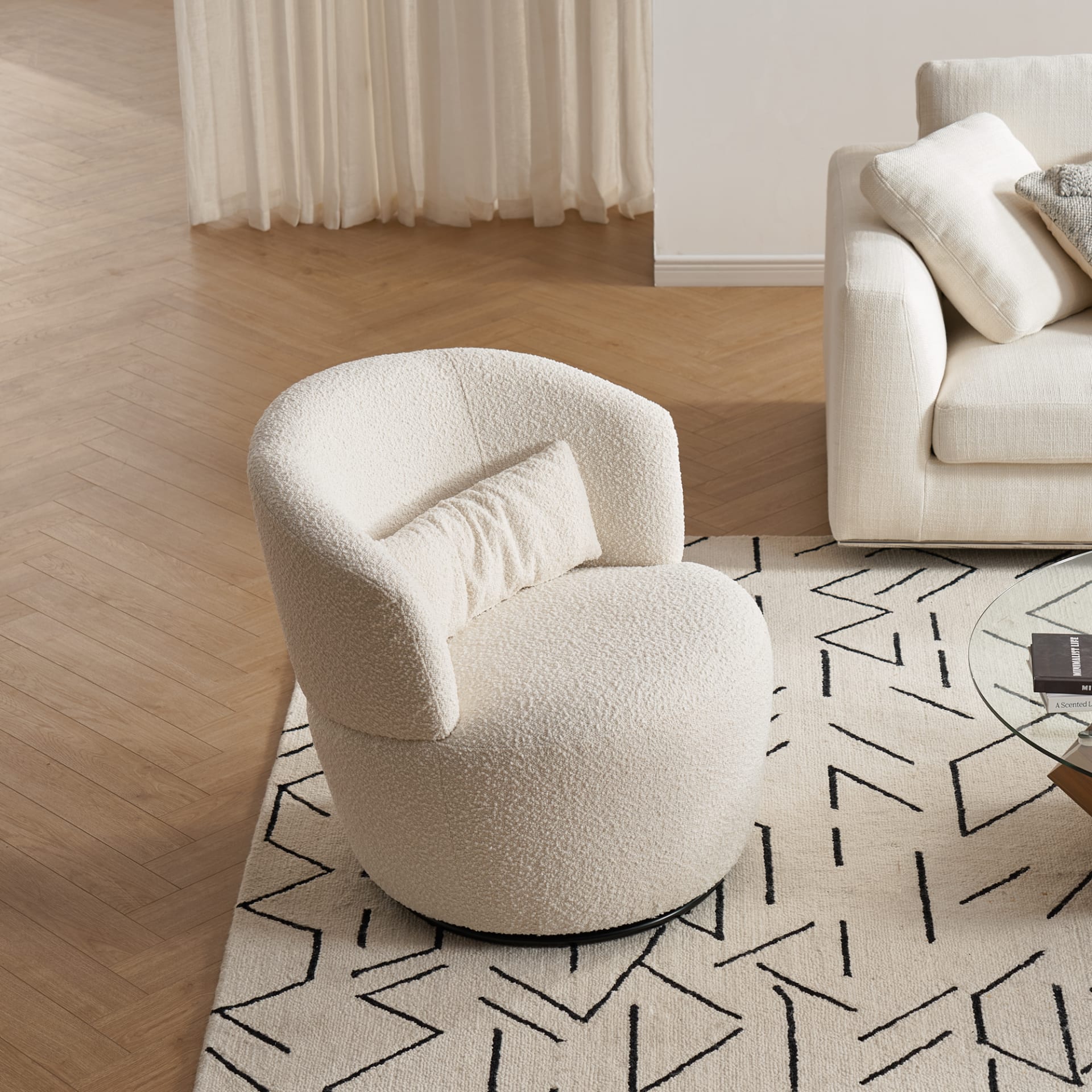 Amber Boucle Swivel Chair thumbnail 9
