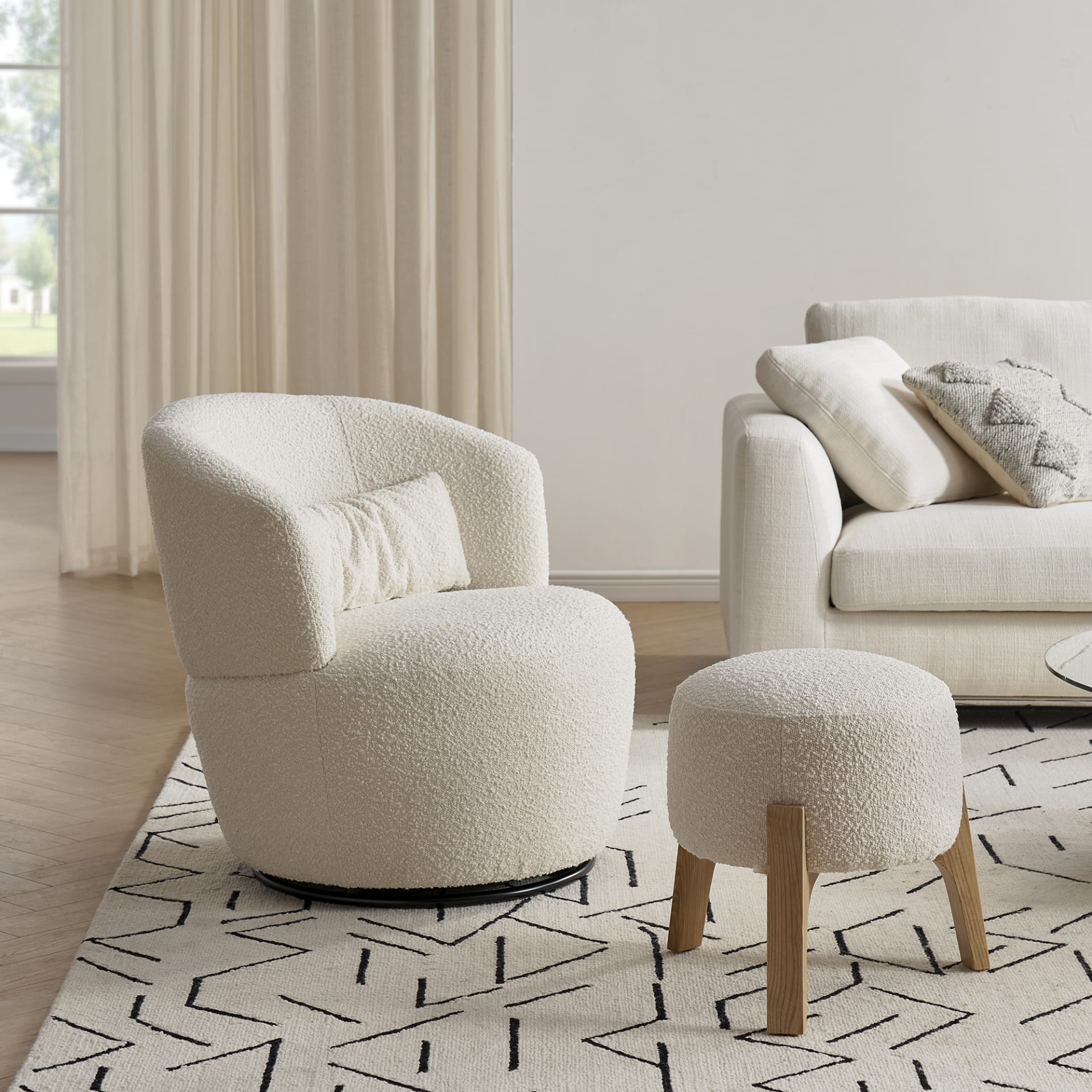 Amber Boucle Swivel Chair thumbnail 10