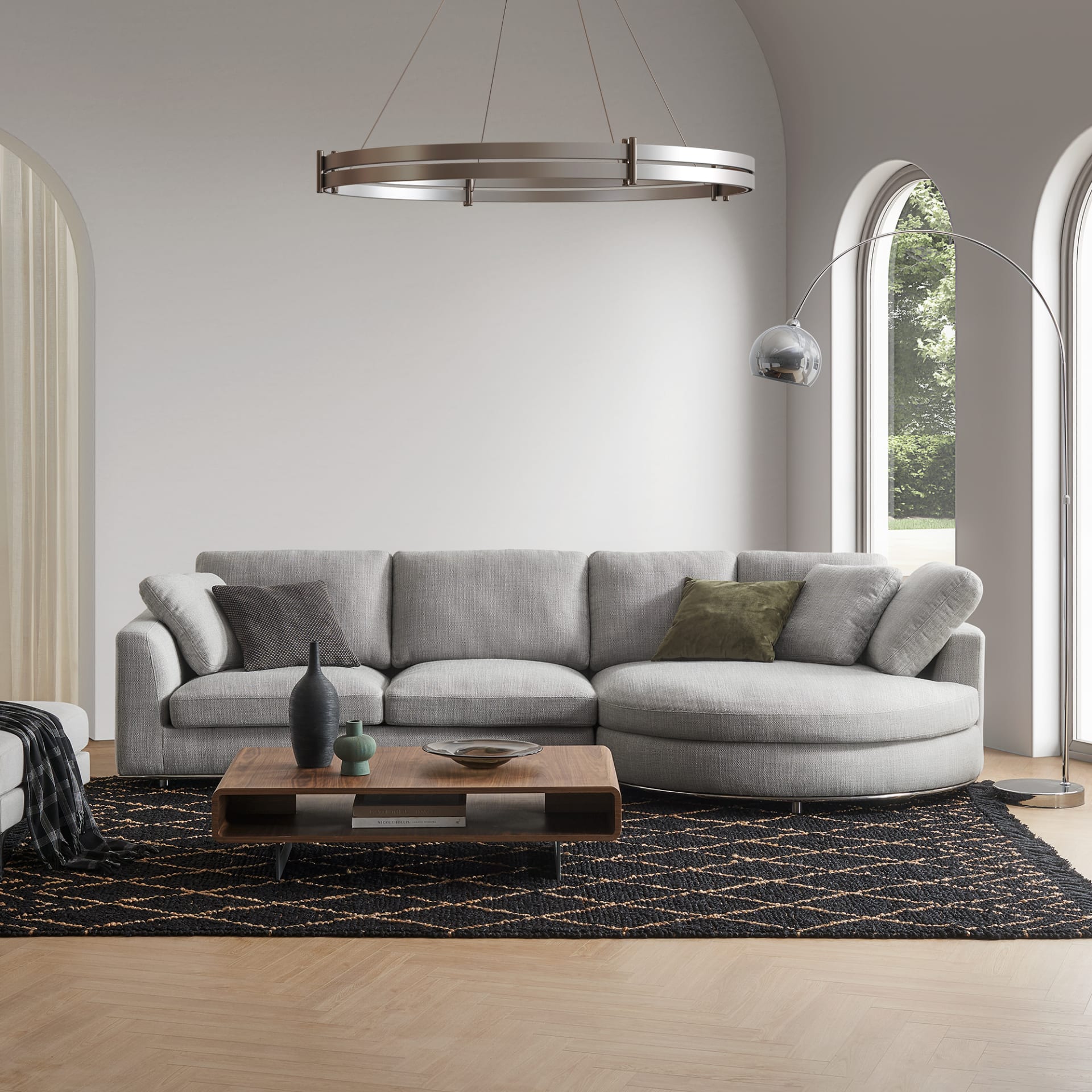 Hamilton Round Chaise Sectional Sofa thumbnail 2