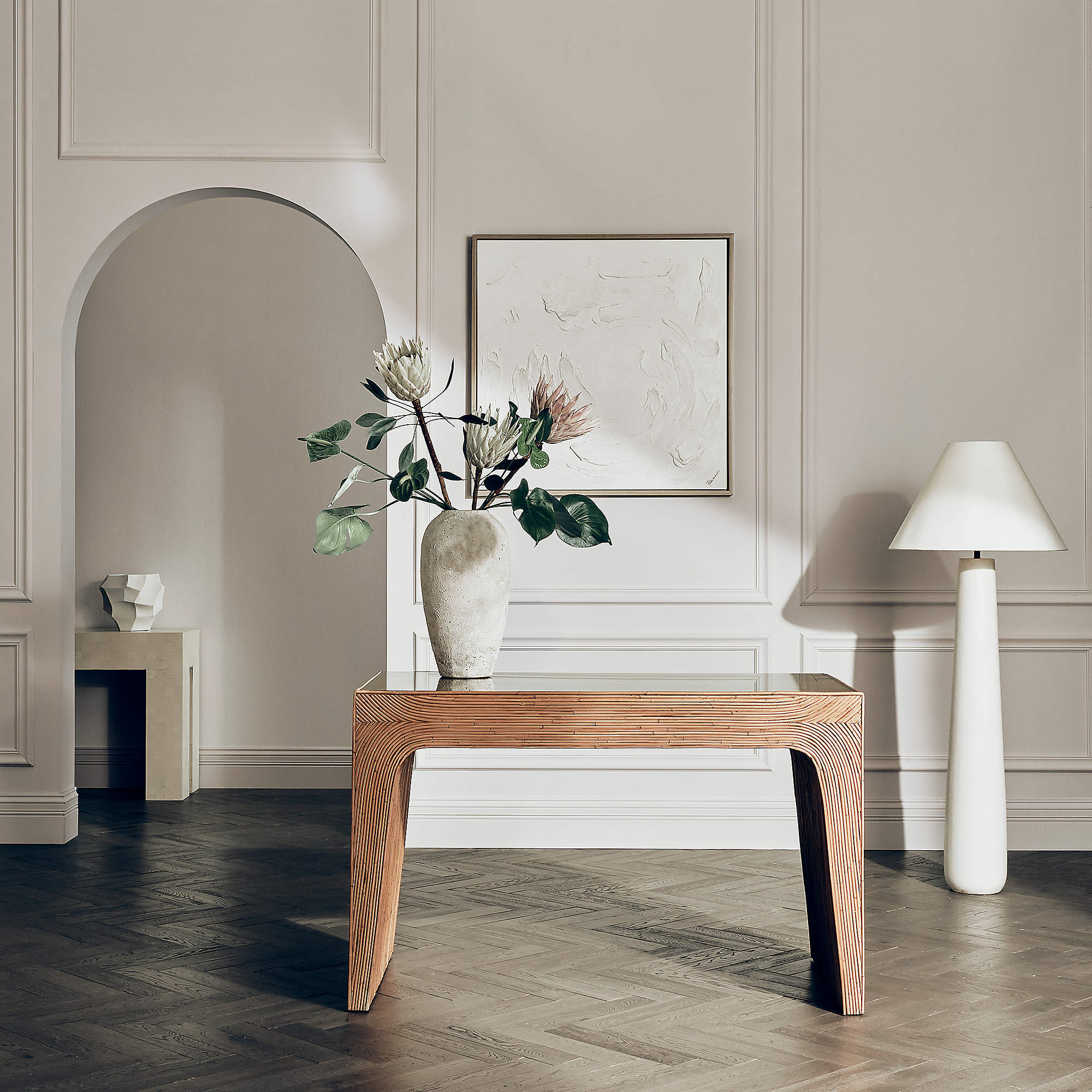 Polar White Cement Floor Lamp thumbnail 2