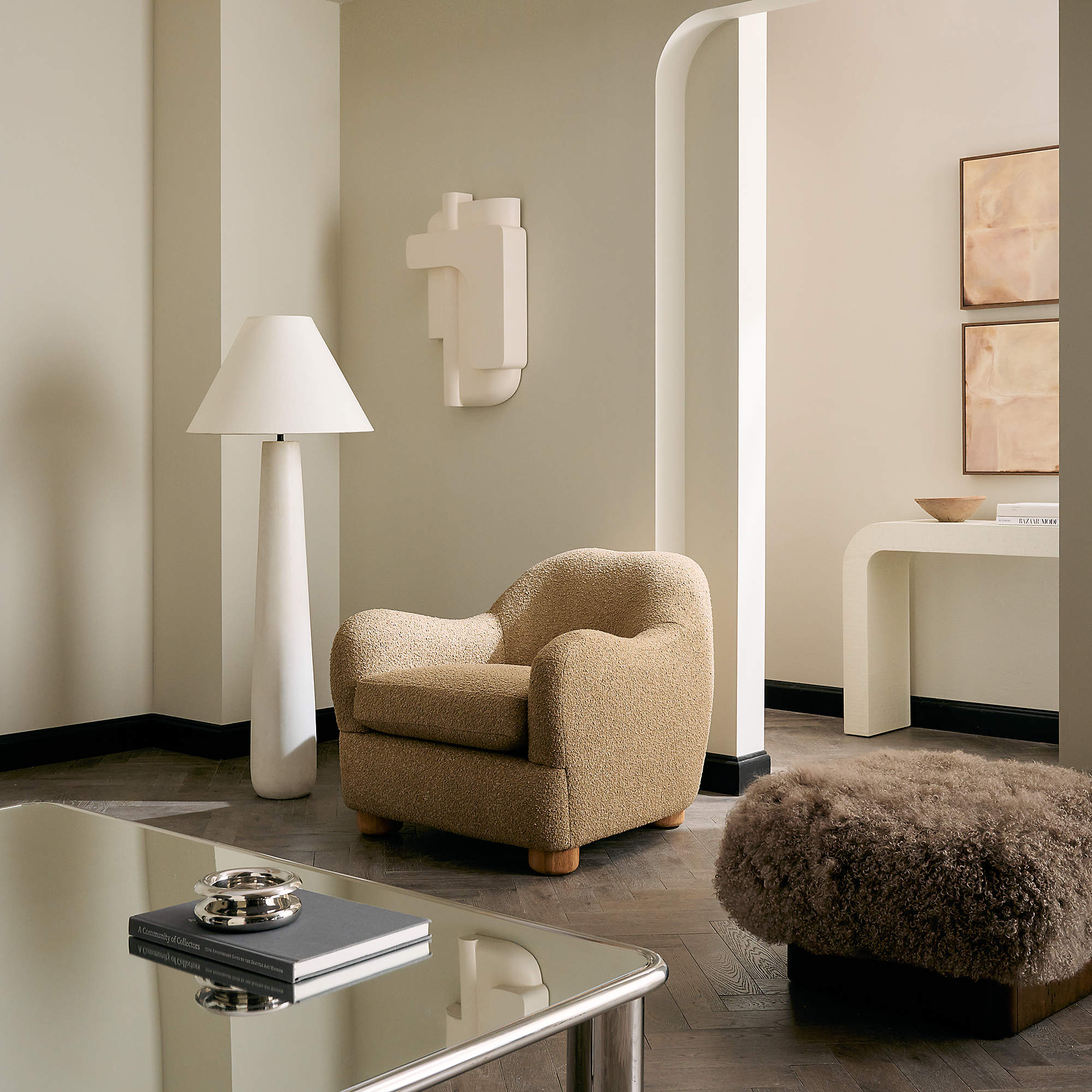 Polar White Cement Floor Lamp thumbnail 7