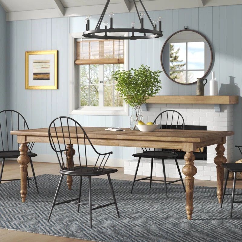 Bauer Extendable Pine Solid Wood Dining Table thumbnail 2