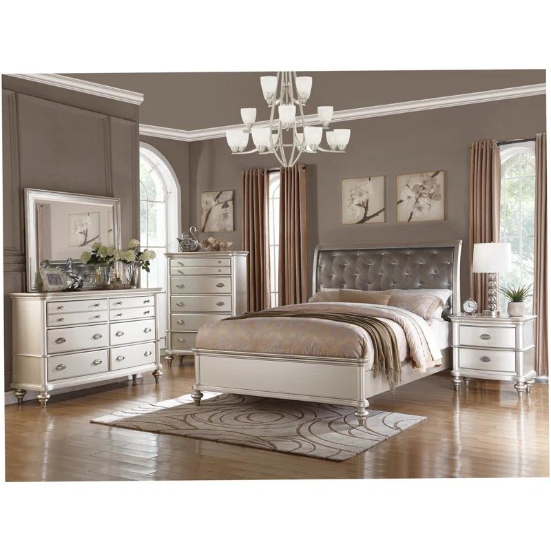 Mulvey 2 - Drawer Nightstand in Silver Rosdorf Park thumbnail 4