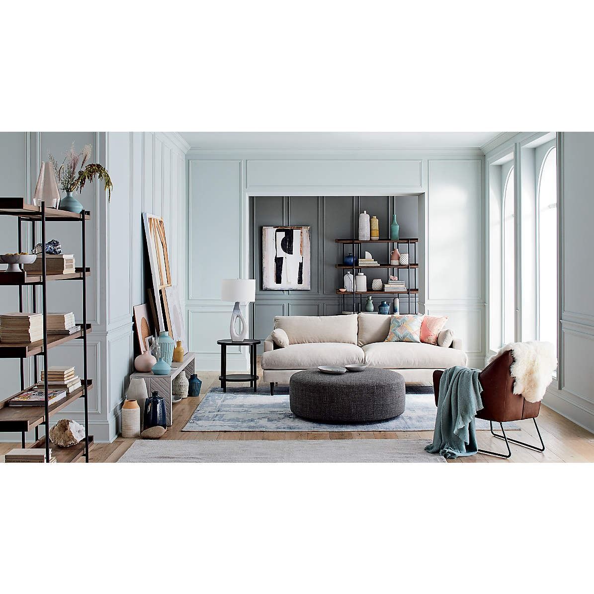 Tottori Blue Abstract Area Rug 9x12 thumbnail 2