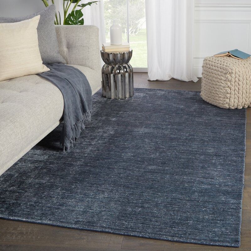 Marinette Handmade Dark Blue Rug thumbnail 2
