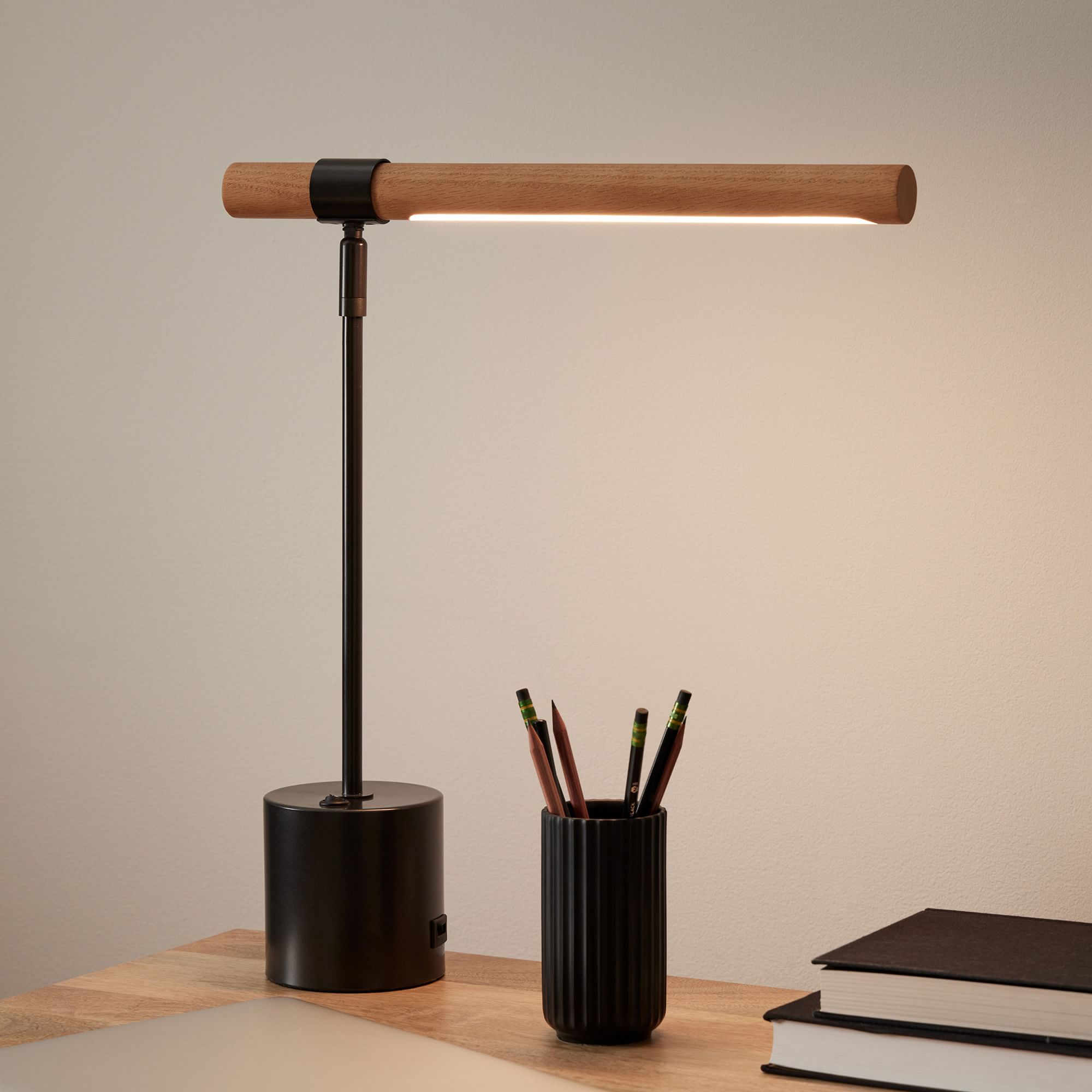 Linear Wood LED USB Table Lamp thumbnail 3