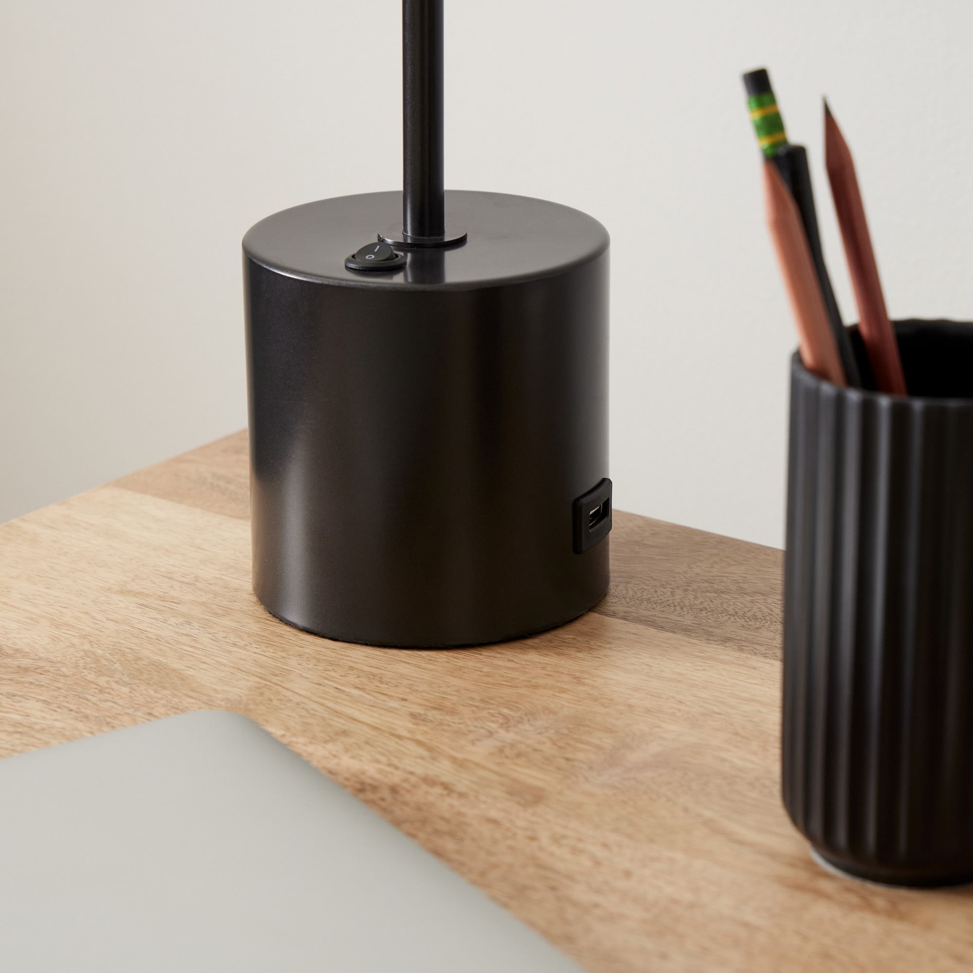 Linear Wood LED USB Table Lamp thumbnail 5