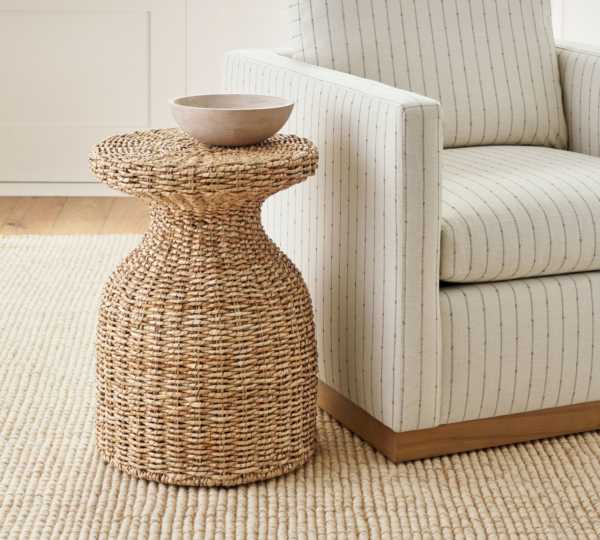 Woven Round Seagrass Side Table thumbnail 2