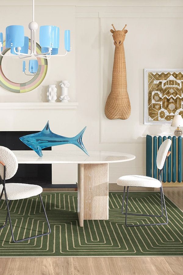 Jonathan Adler Labyrinth Fern Green Rug thumbnail 2