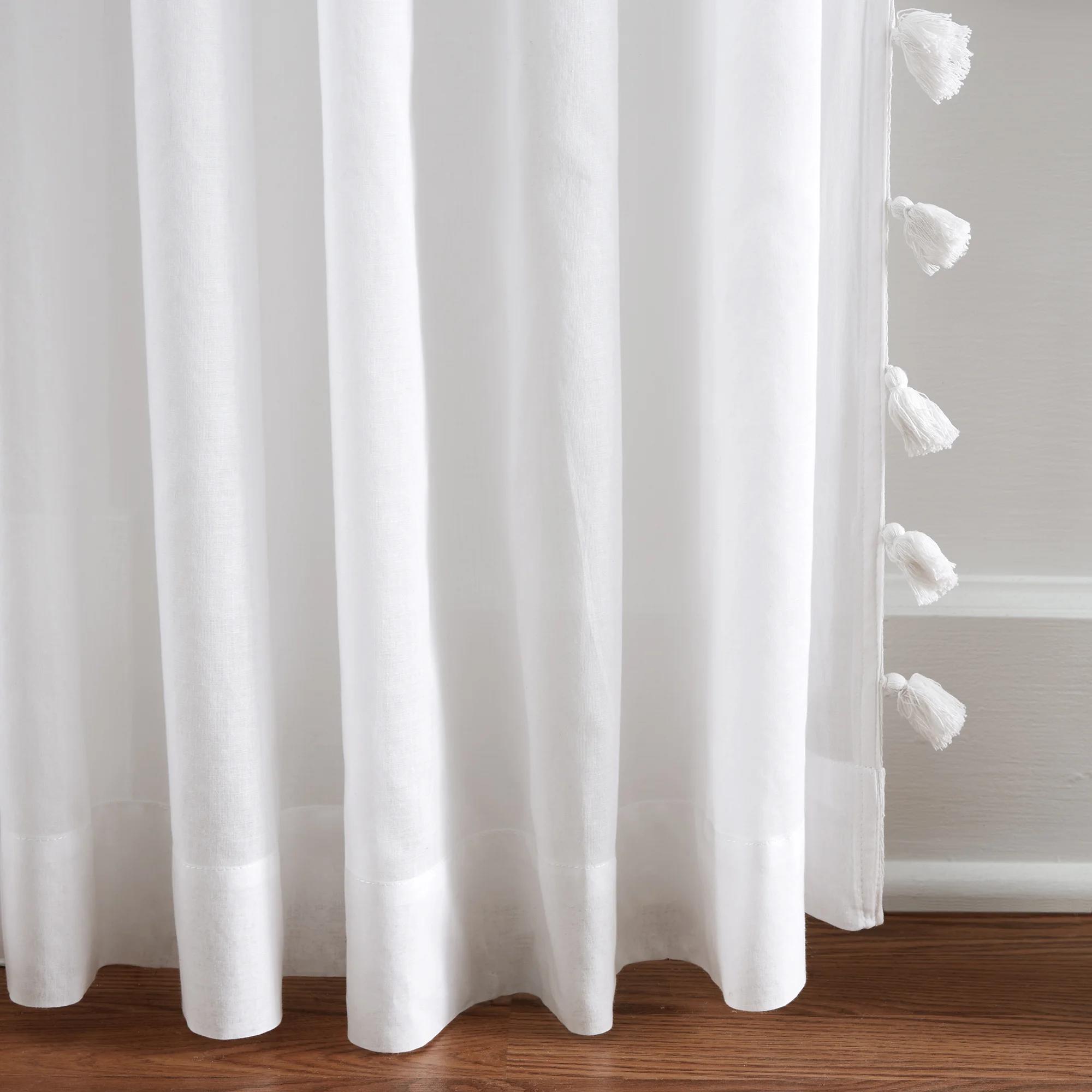 Brackett Cotton Semi Sheer Curtains Drapes Panel-84" thumbnail 4