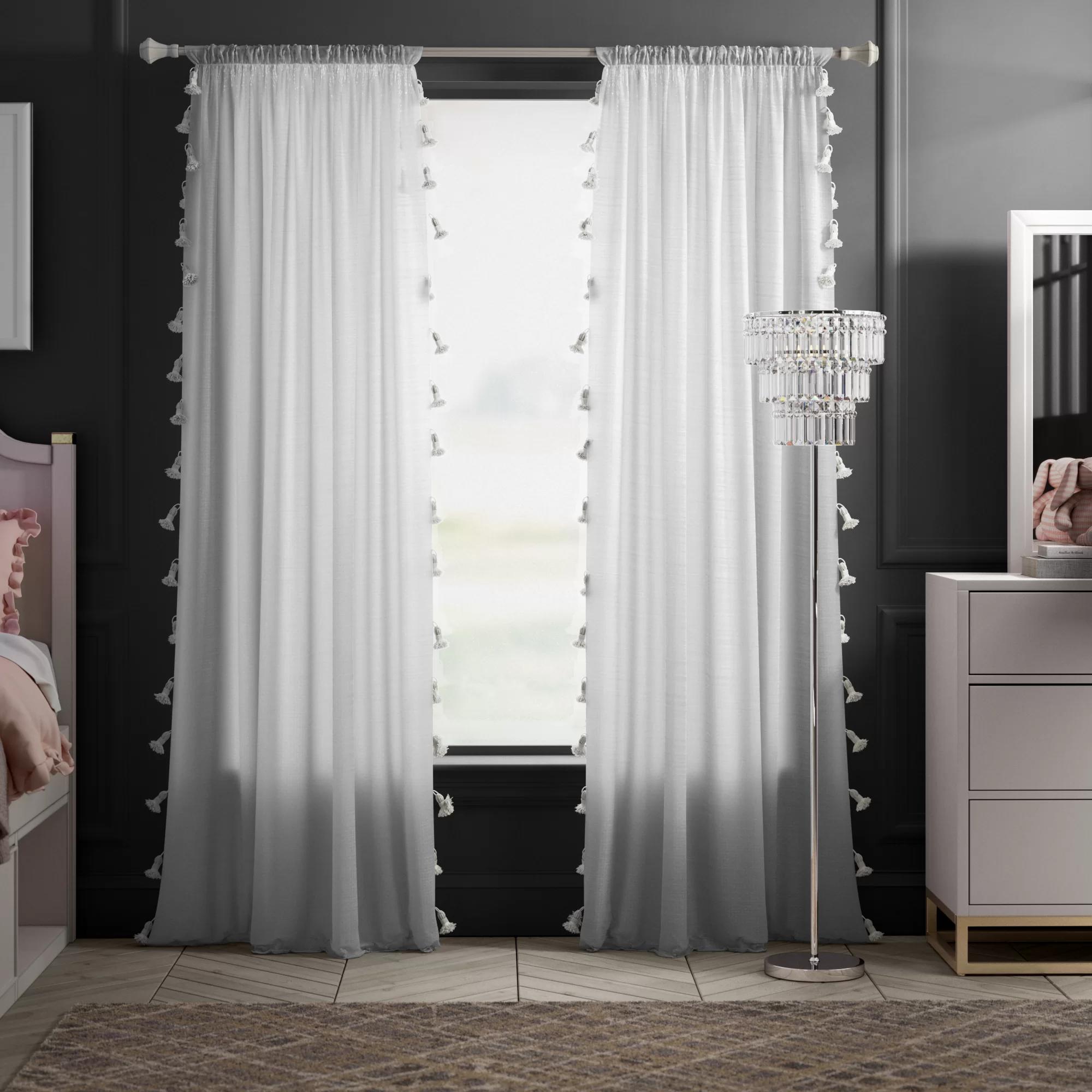 Brackett Cotton Semi Sheer Curtains Drapes Panel-84" thumbnail 6