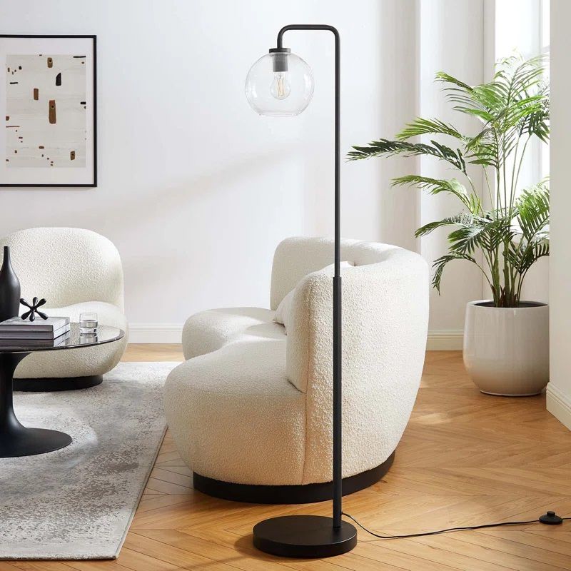 Glass Globe Glass And Metal Floor Lamp thumbnail 2