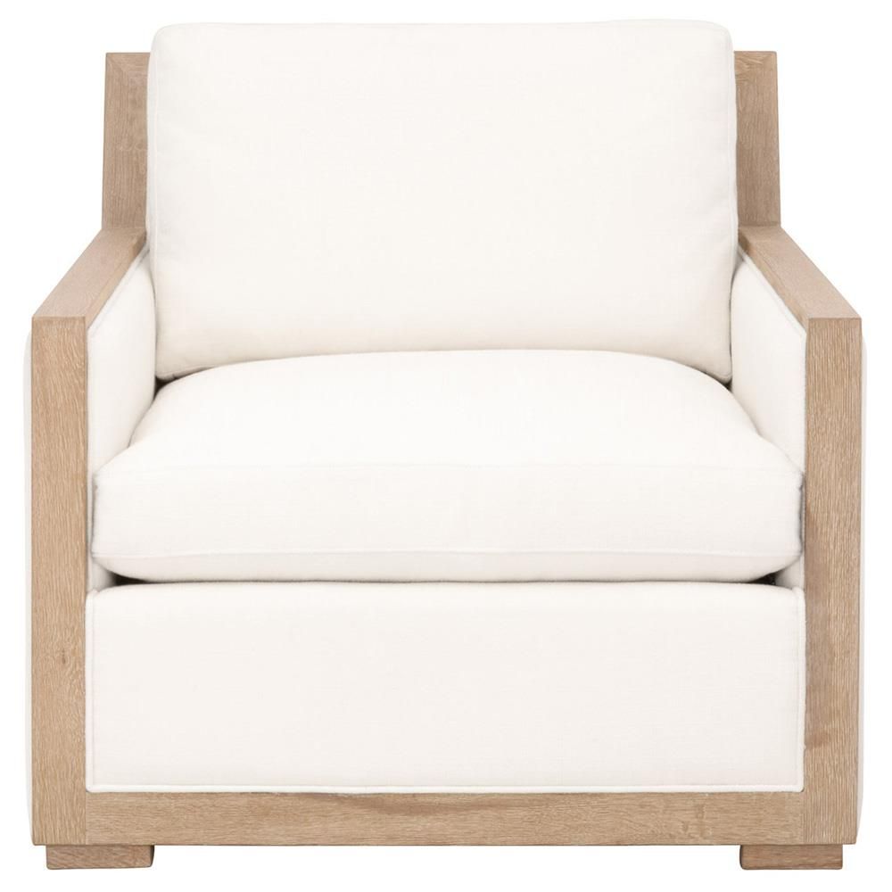 Hatty Rustic Lodge White Performance Cushion Oak Frame Sofa Arm Chair thumbnail 2