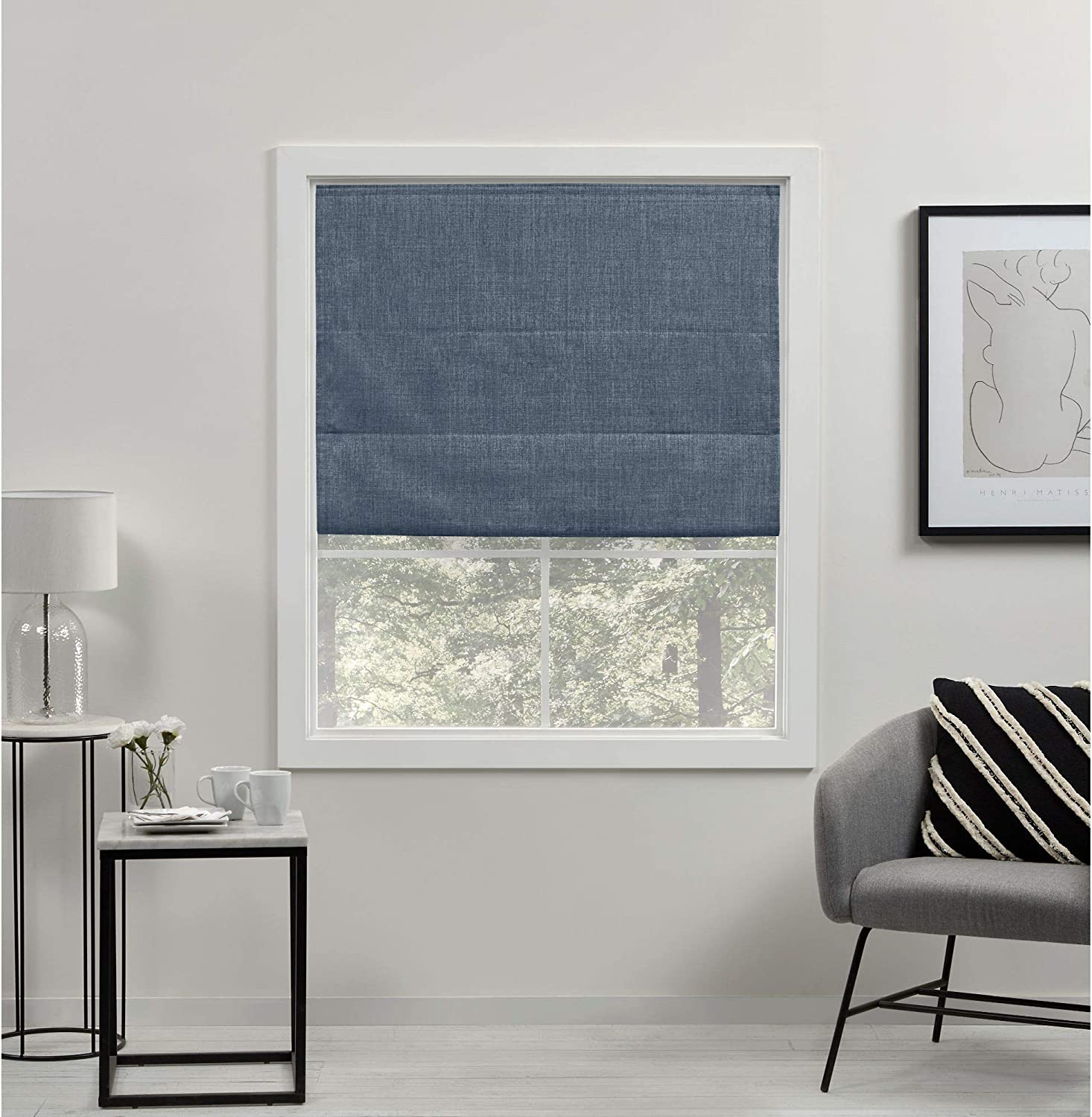 Exclusive Home Acadia Blackout Roman Shade-31"x64" thumbnail 5