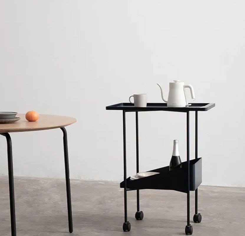 Modern Black Metal Bar Cart 2 thumbnail 2