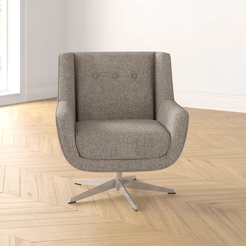 Alfonsa Button Tufted Swivel Lounge Chair thumbnail 3