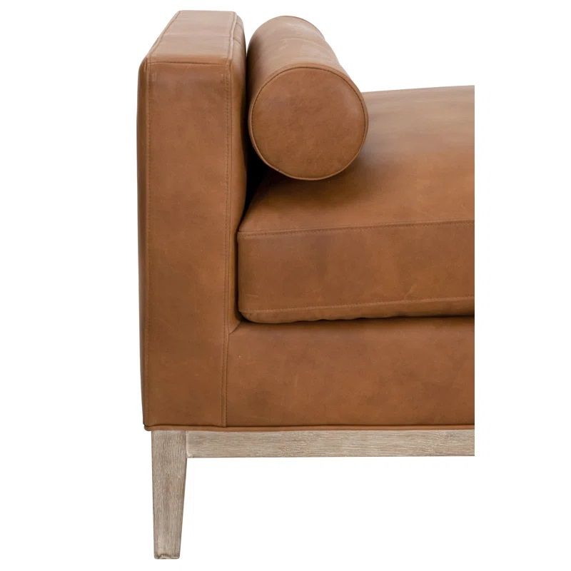 Jionni Genuine Leather Two Square Arm Chaise Lounge thumbnail 4