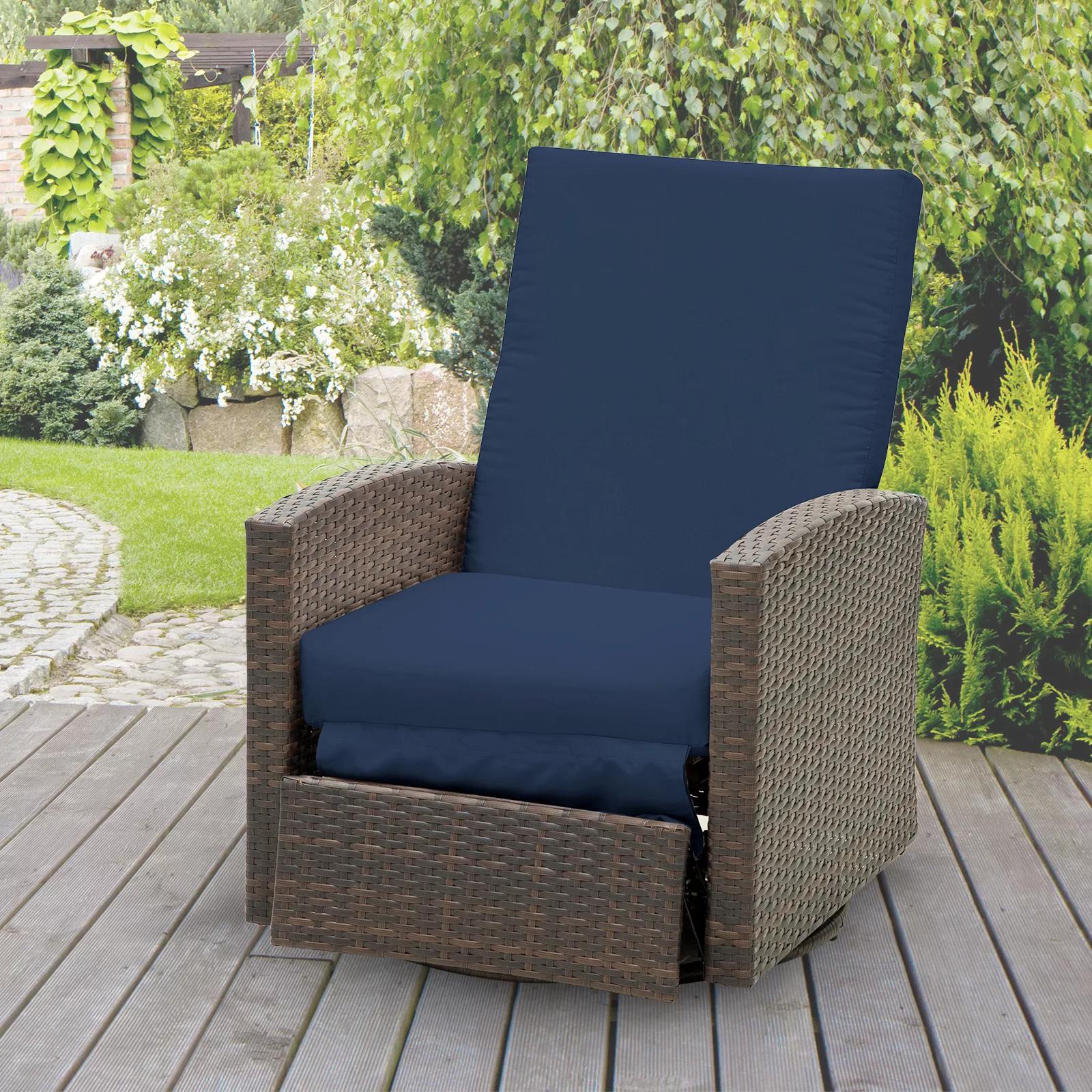 Heffington Swivel Recliner Patio Chair with Cushions thumbnail 4