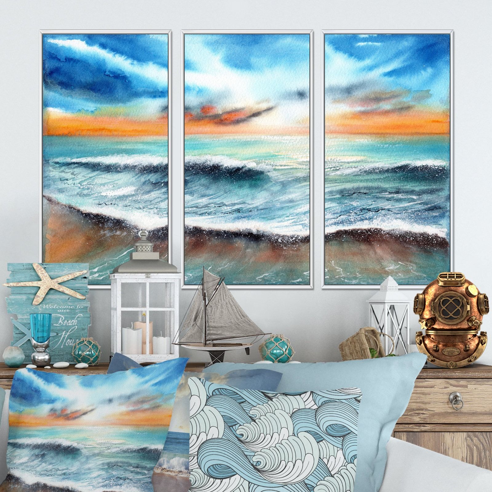 Sunset Over The Sea Art Work thumbnail 2