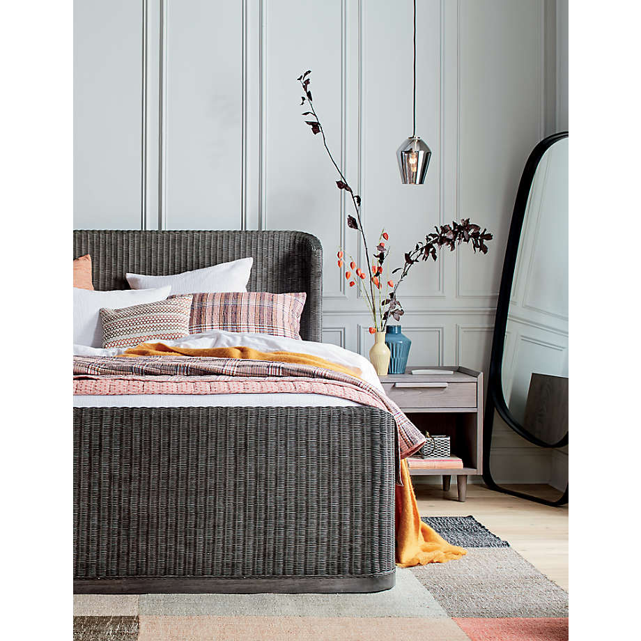 Tate Stone Grey Wood 2 Drawer Charging Nightstand thumbnail 2