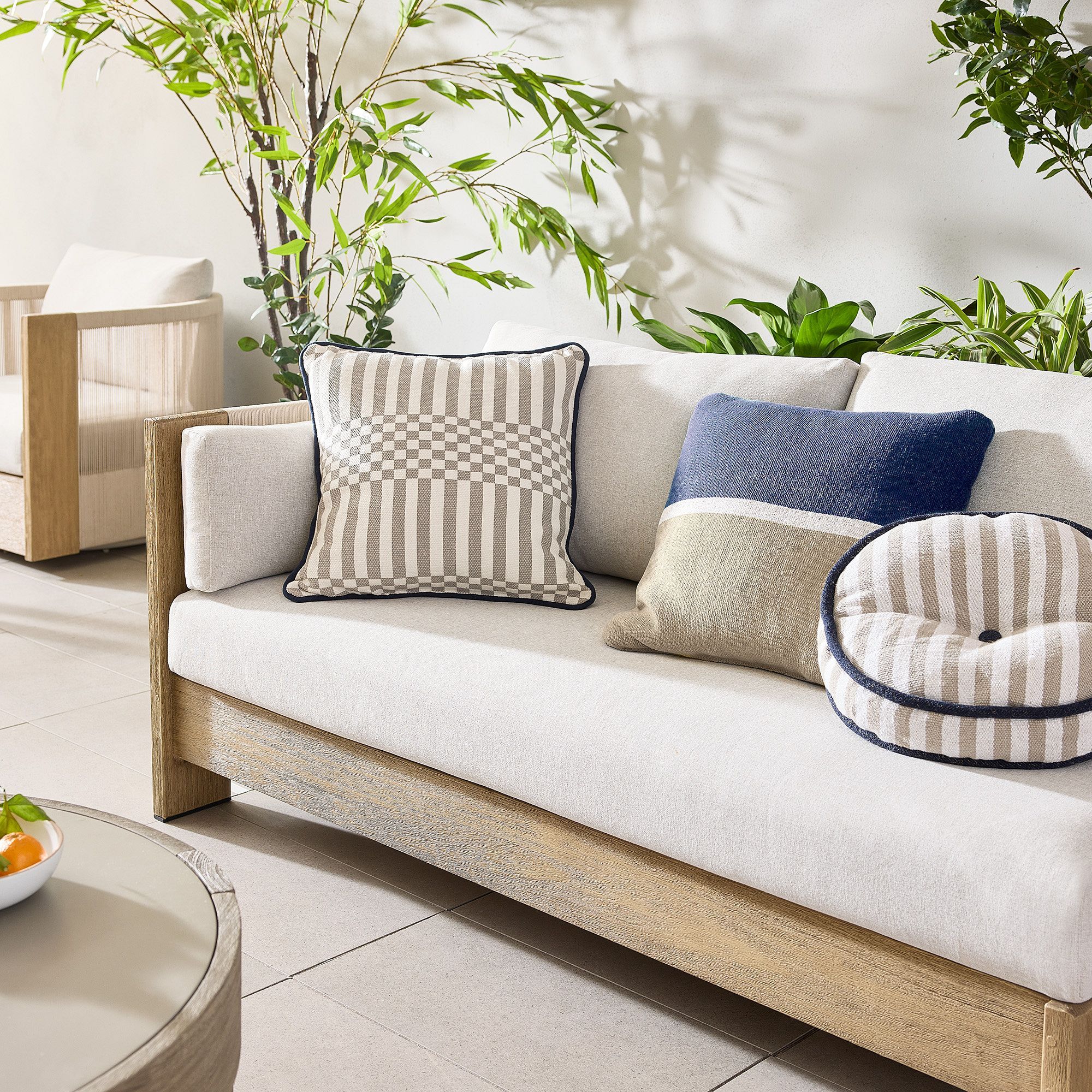 Pop Stripe Round Pillow thumbnail 2