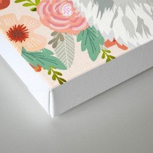 Bernedoodle floral pet portrait art print thumbnail 2