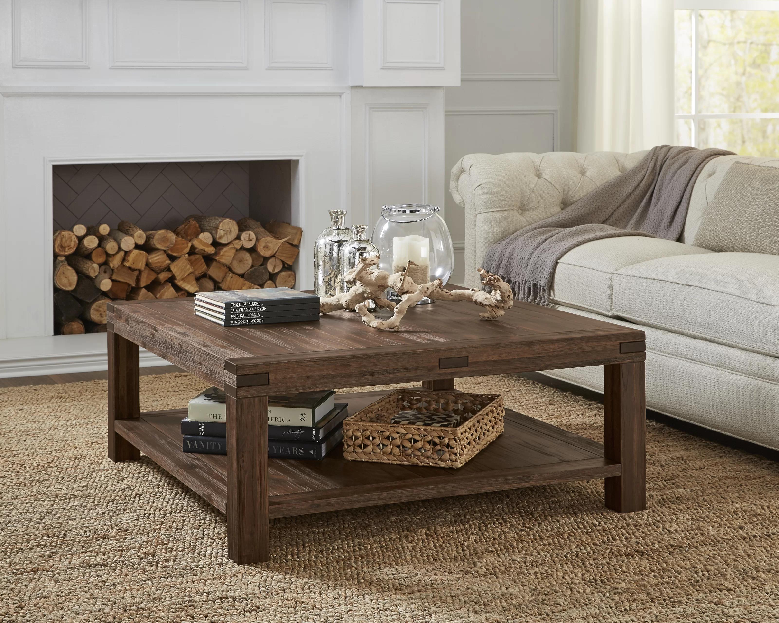 Brondby Solid Wood Coffee Table with Storage thumbnail 2