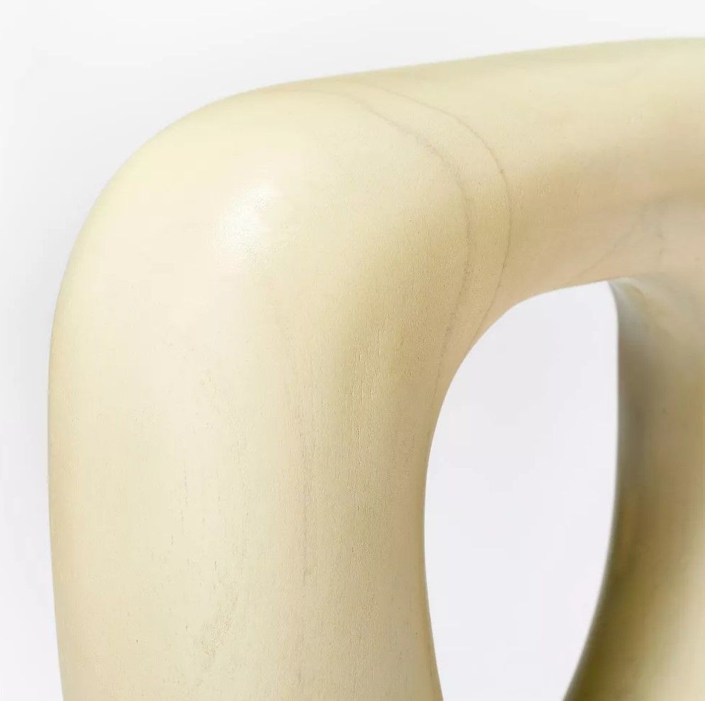 Modern Teak Wood Sculpture White thumbnail 3
