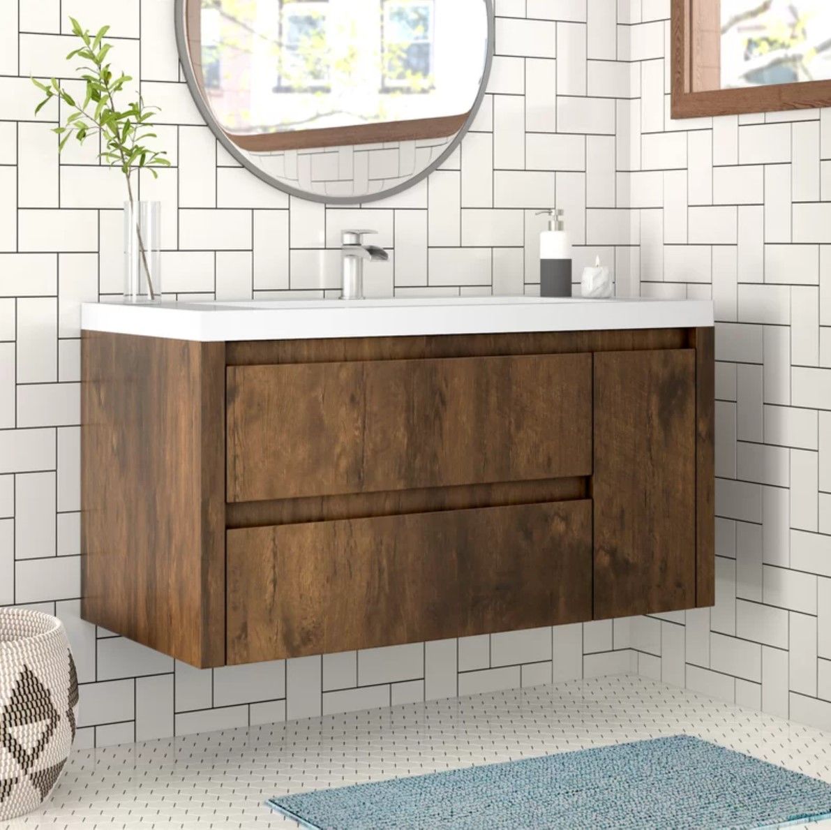 Ayeasha Wall Mounted Single Bathroom Vanity thumbnail 2