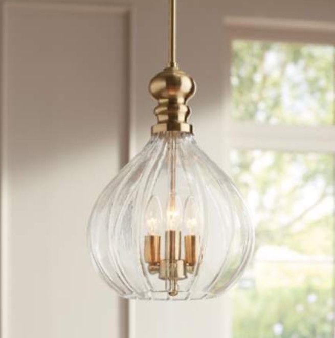 Possini Euro Houten Soft Gold 3 Light Glass Mini Pendant thumbnail 2