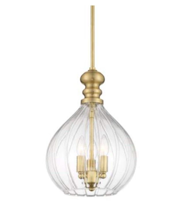 Possini Euro Houten Soft Gold 3 Light Glass Mini Pendant thumbnail 3