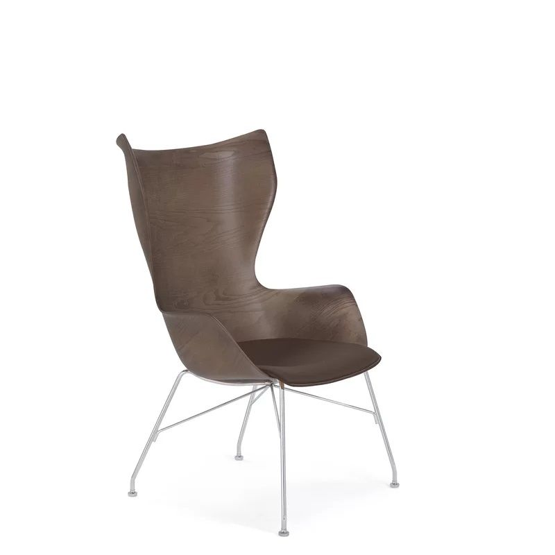 K Wood Armchair in Wood Seat and Legs thumbnail 3
