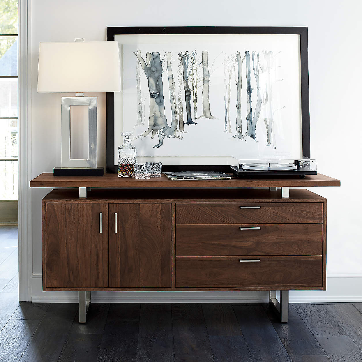 Clybourn Walnut Credenza thumbnail 4