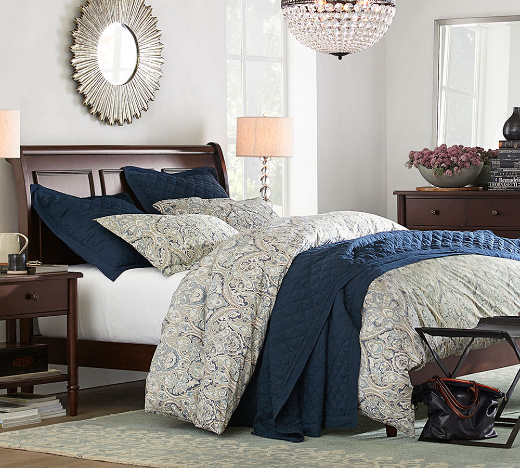 Mackenna Paisley Organic Percale Duvet Cover-Queen thumbnail 5
