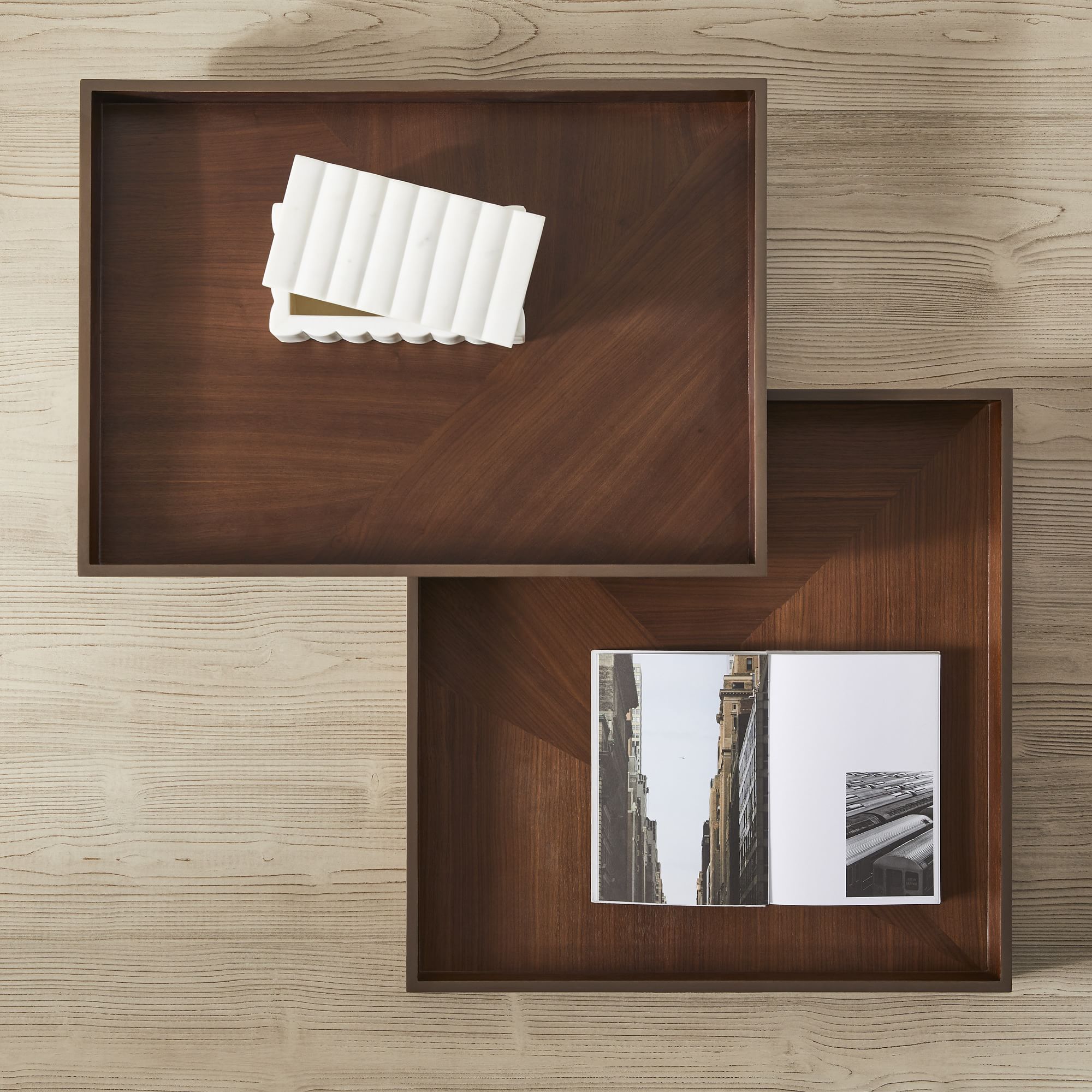 Modern Marquetry Wood Tray thumbnail 2