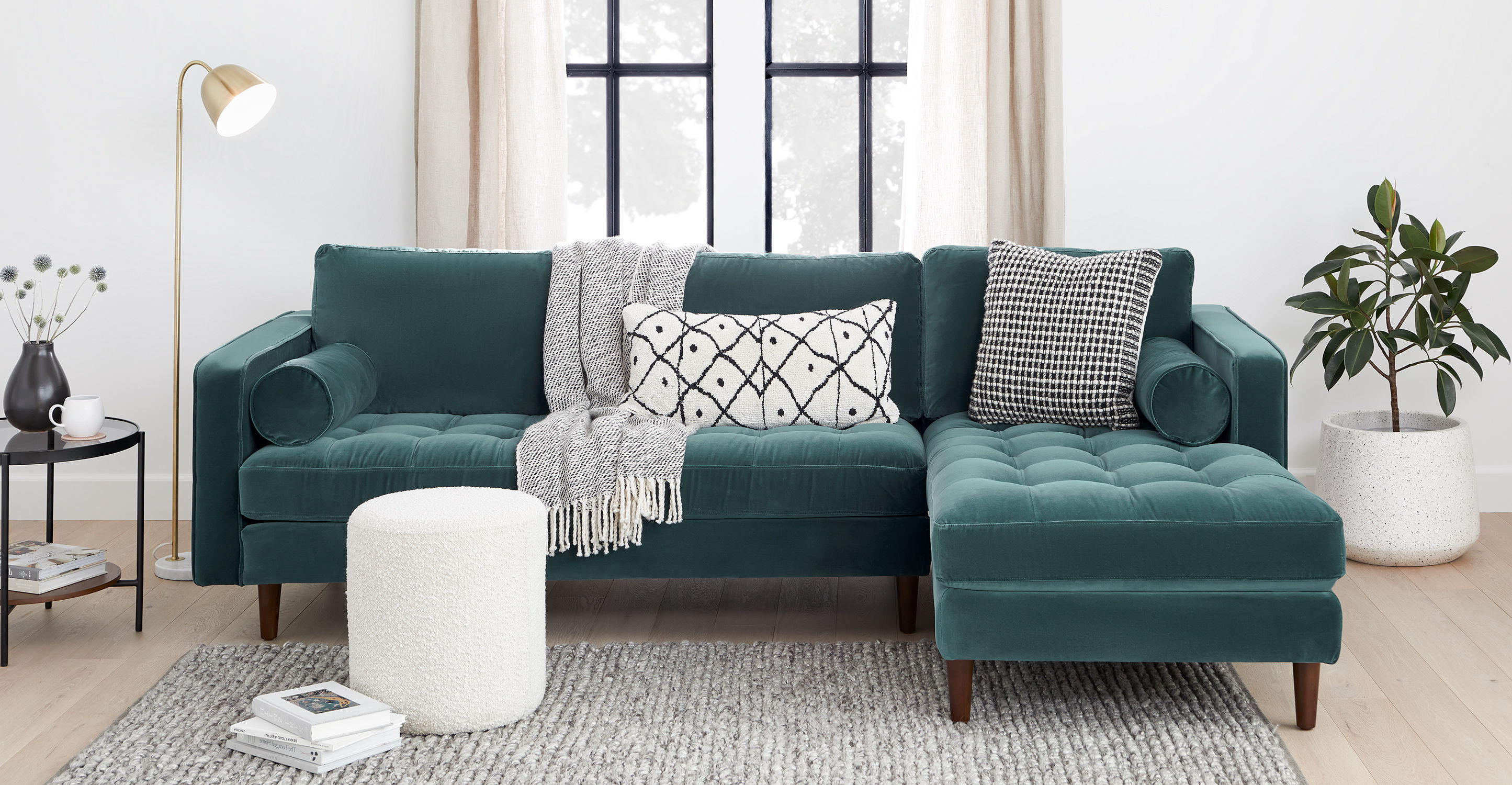 Sven Pacific Blue Right Sectional Sofa thumbnail 2