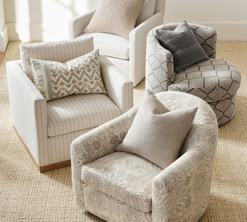 Gideon Upholstered Swivel Armchair thumbnail 2