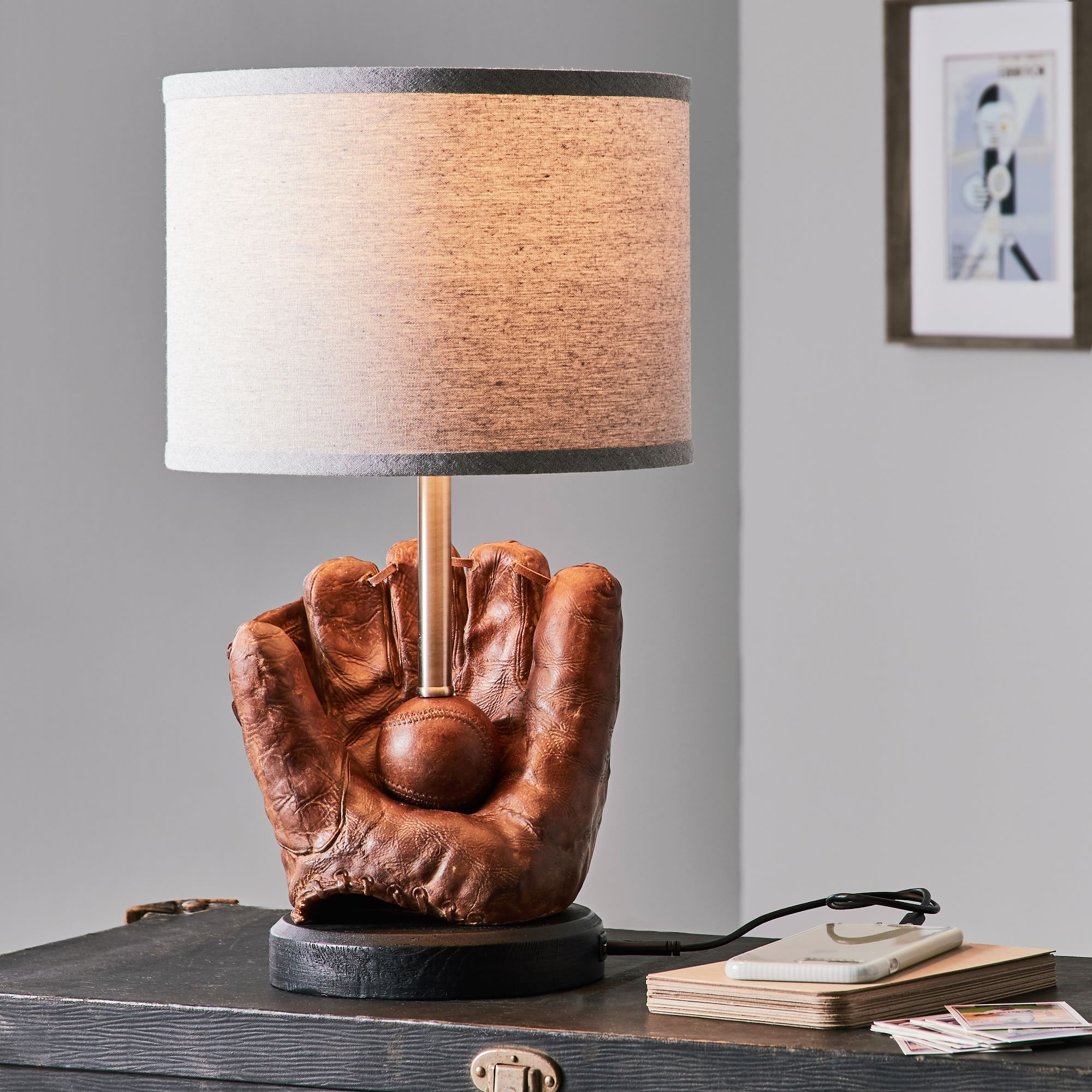 Baseball Table Lamp with USB (20") thumbnail 3