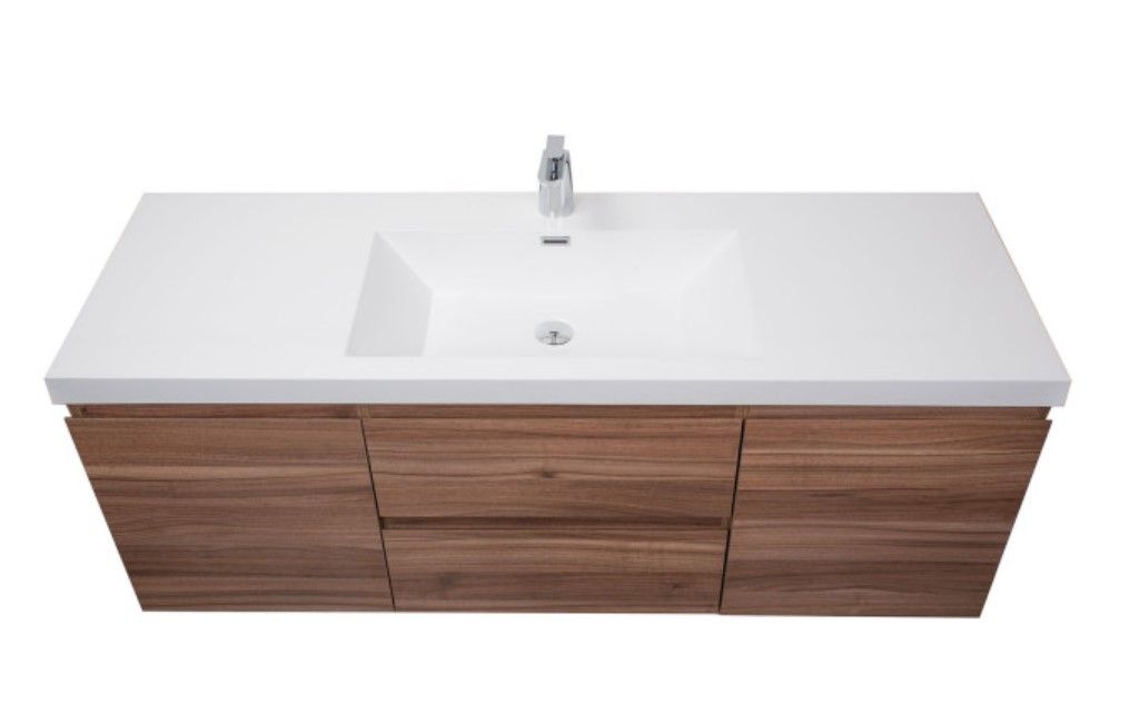 Angela Wall-Mounted Single Bathroom Vanity thumbnail 2