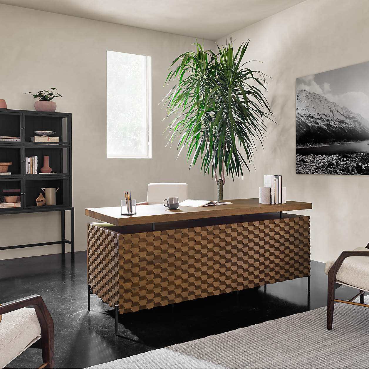 Raffael Carved Wood Executive Desk thumbnail 2