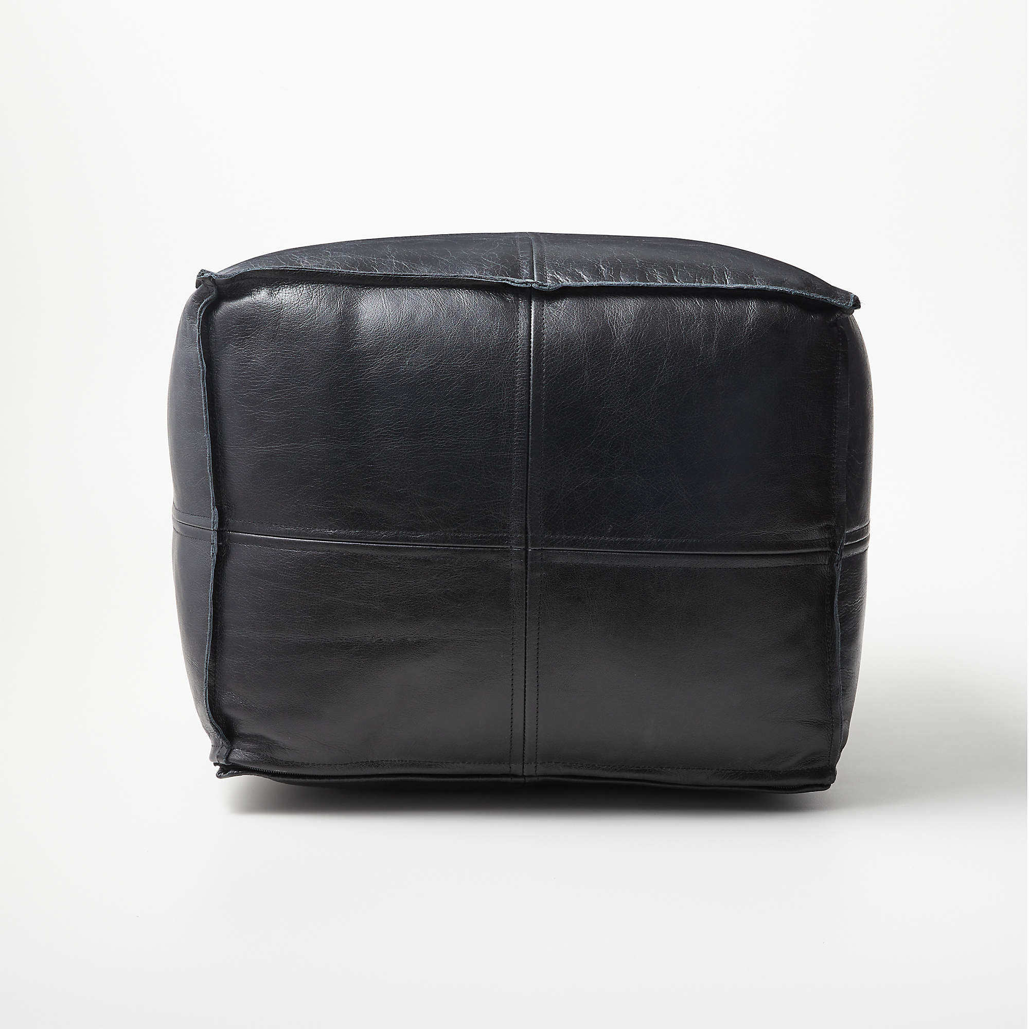Leather Square Black Pouf thumbnail 3