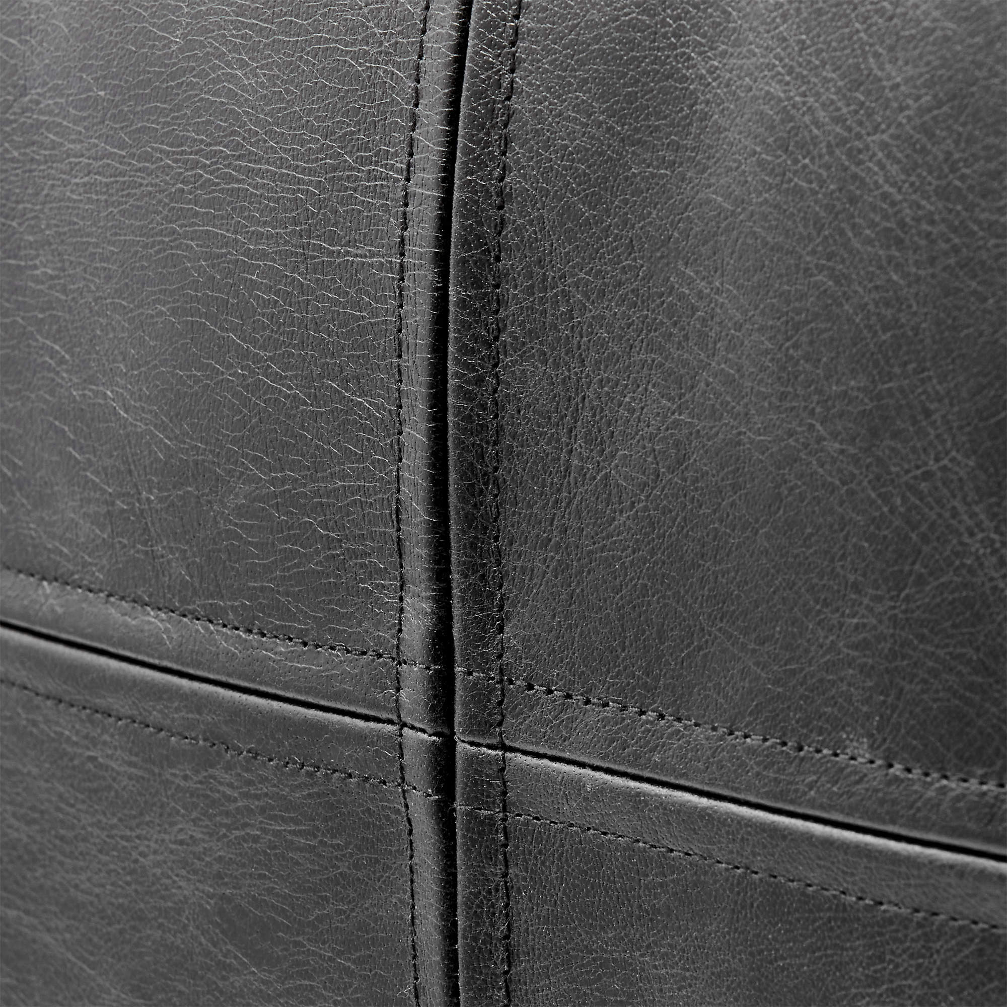 Leather Square Black Pouf thumbnail 4