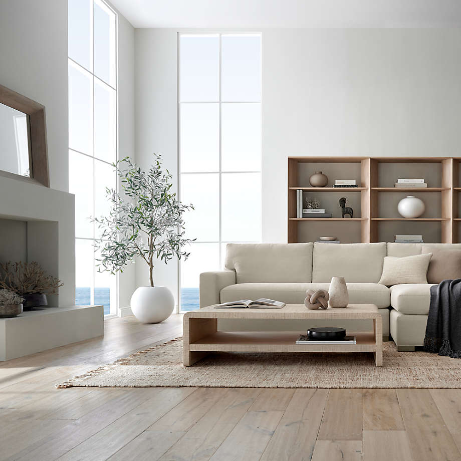 Meadow Grasscloth Coffee Table with Shelf thumbnail 2
