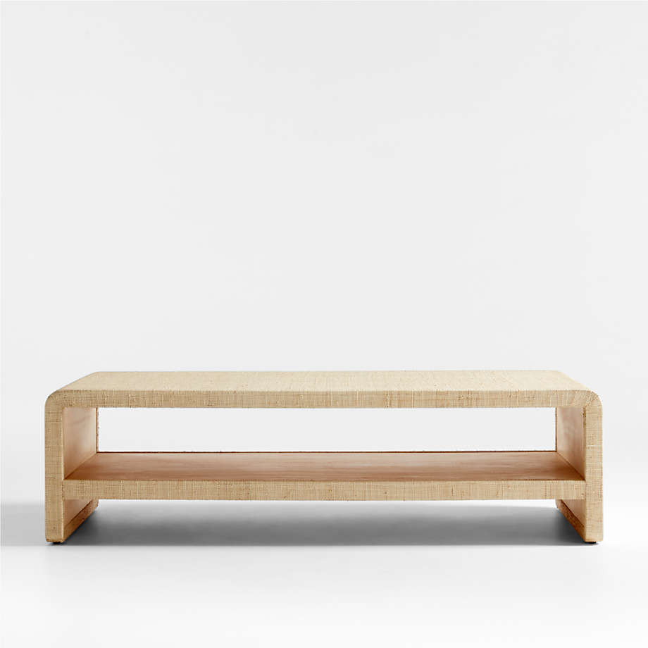 Meadow Grasscloth Coffee Table with Shelf thumbnail 3