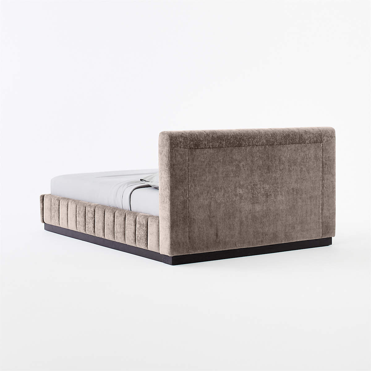 FORTE CHANNELED GREY VELVET KING BED thumbnail 4