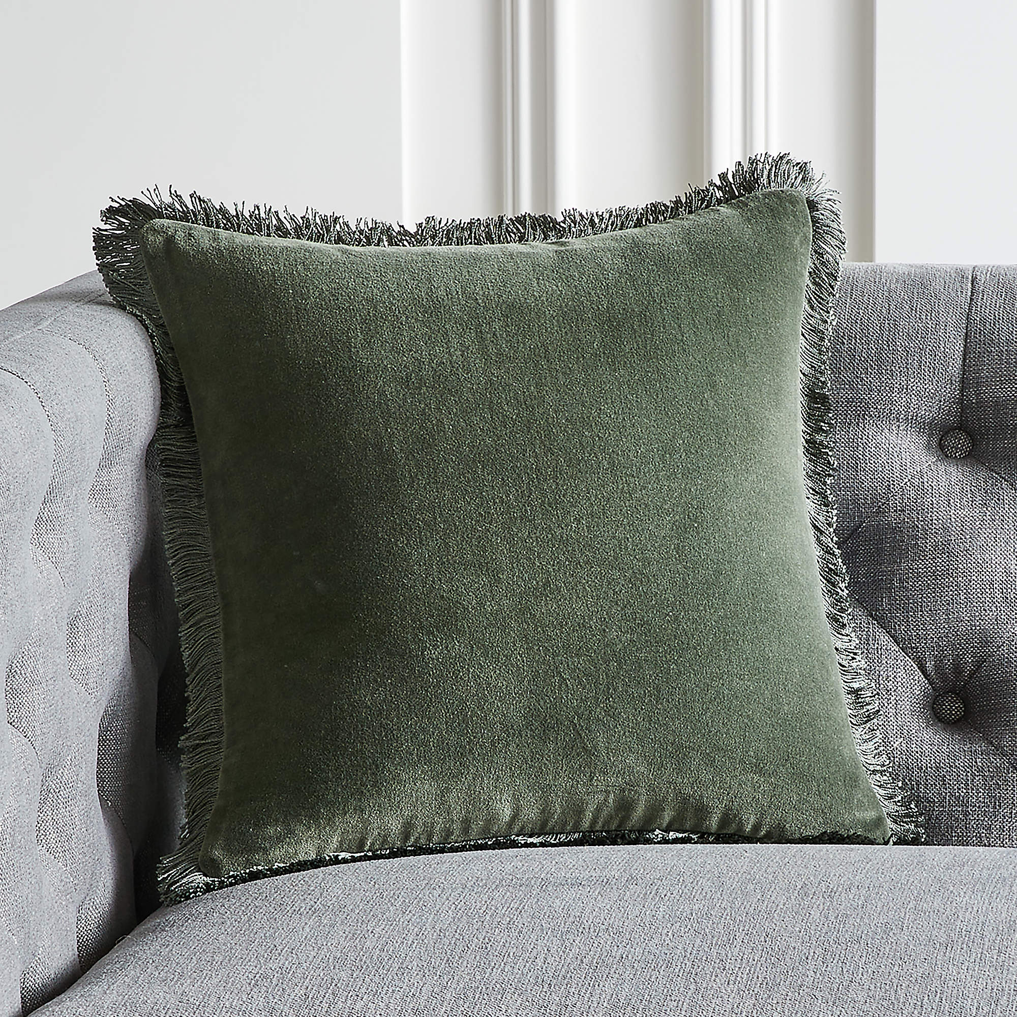 Bettie Forest Green Throw Pillow With Insert-16"x16" thumbnail 2