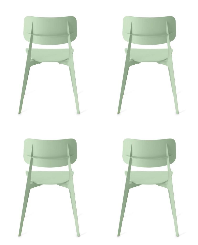 Solid Back Stacking Side Chair-Set of 4 thumbnail 2