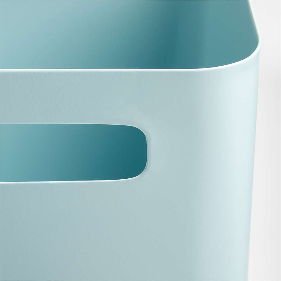 Outline Cloud Blue Metal Storage Bin with Handles thumbnail 3