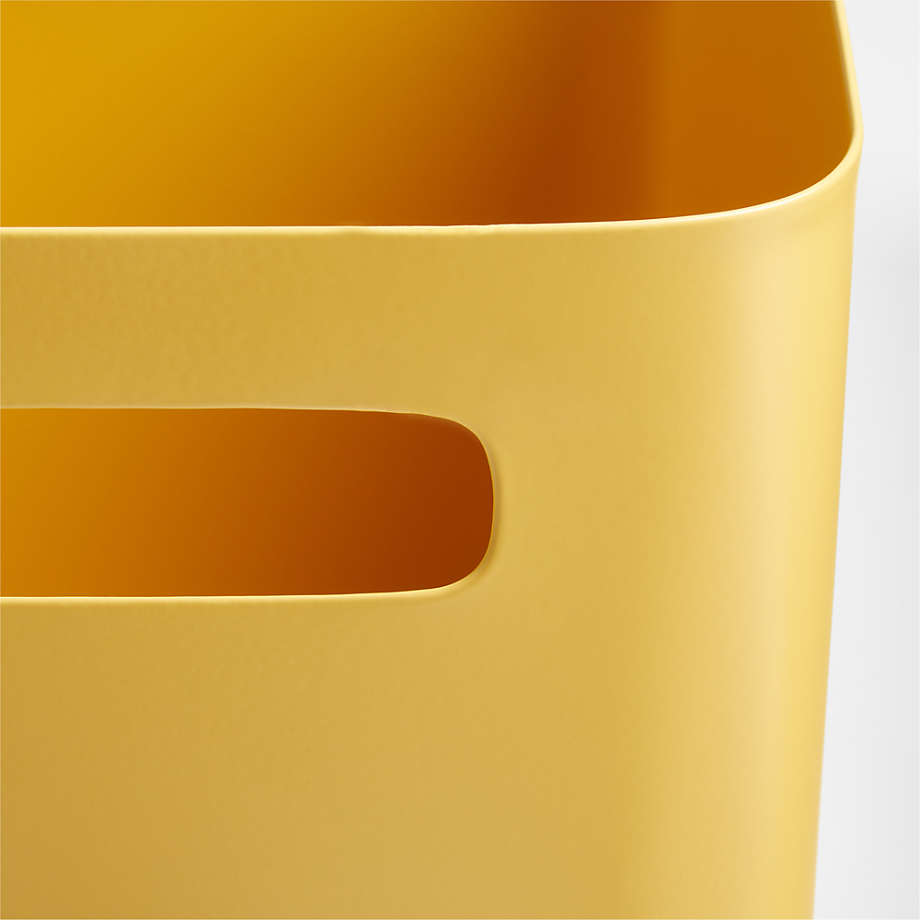 Outline Ochre Yellow Metal Storage Bin with Handles thumbnail 3